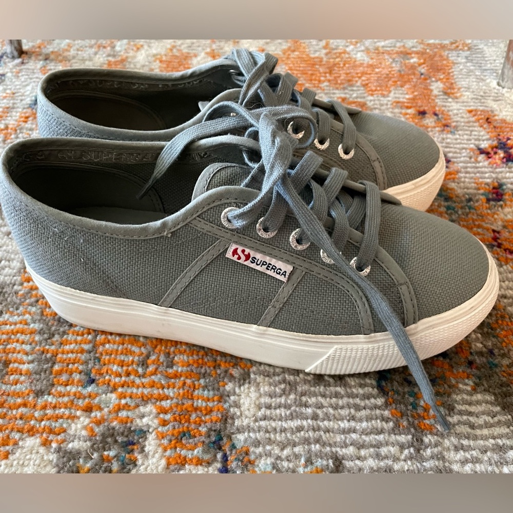 Superga 2790 Platform Sneaker Sage Grey 7.5 38